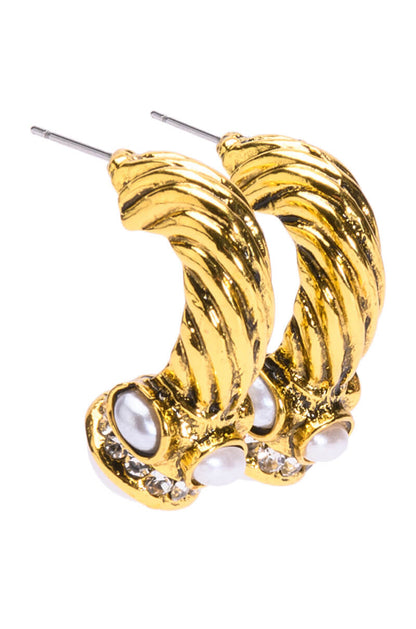 ADELE EMBELLISHED HALF HOOPS