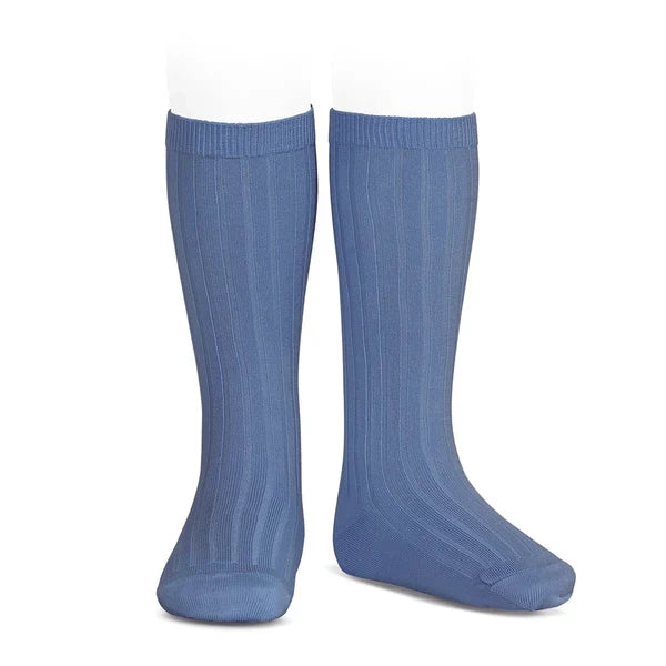 Condor Knee High Ribbed Sock (#449 Azul Francia)