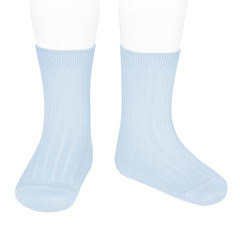 Condor Short Ribbed Sock (#410 Azul Bebe)