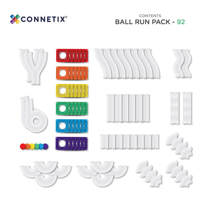 Connetix Tiles - Rainbow Ball Run Pack 92 Piece