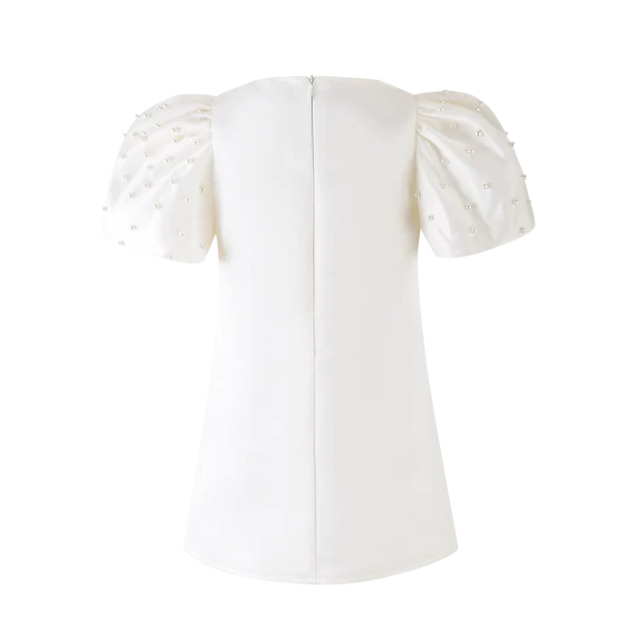 Ellie Ellie - Sylvia White Satin Bow Dress