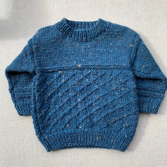 Knitted by Nana Angelique Jumper - Rustic Tweed Poseidon