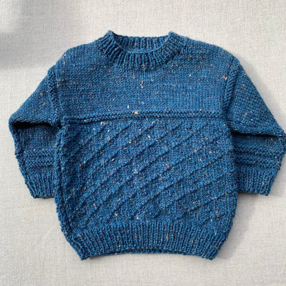 Knitted by Nana Angelique Jumper - Rustic Tweed Poseidon