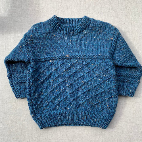 Knitted by Nana Angelique Jumper - Rustic Tweed Poseidon