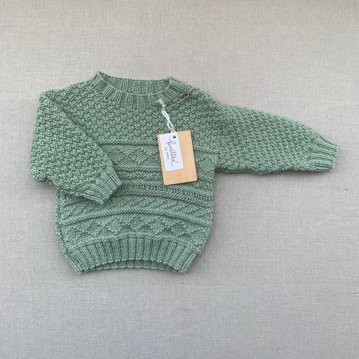 Knitted by Nana Basil Jumper - Misty Jade