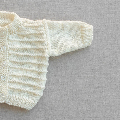 Knitted by Nana Kennie Cardigan Prem Cream