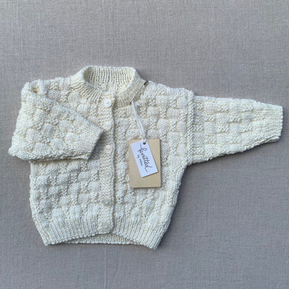 Knitted by Nana Luke Cardigan - Cream - 12M
