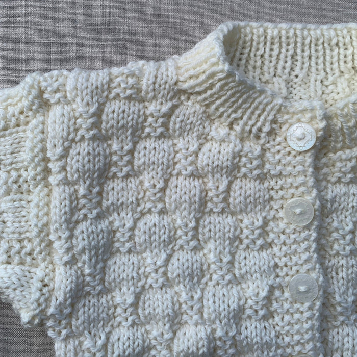 Knitted by Nana Luke Cardigan - Cream - 12M