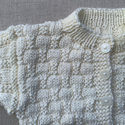 Knitted by Nana Luke Cardigan - Cream - 12M