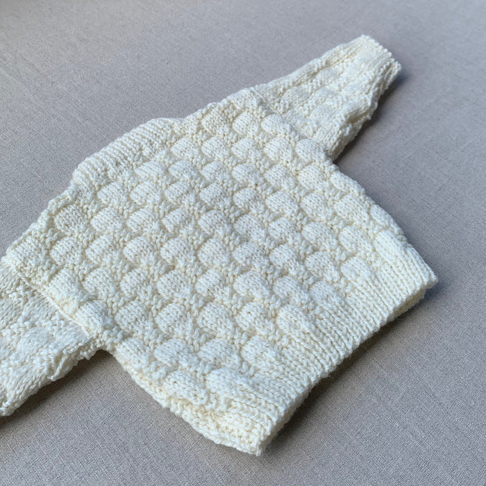 Knitted by Nana Luke Cardigan - Cream - NB