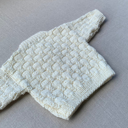 Knitted by Nana Luke Cardigan - Cream - NB