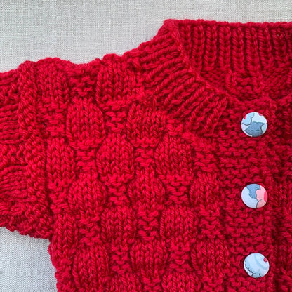 Knitted by Nana Luke Cardigan - Merlot - NB