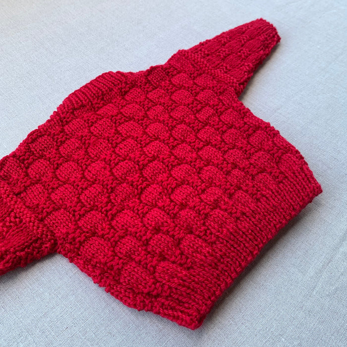 Knitted by Nana Luke Cardigan - Merlot - NB
