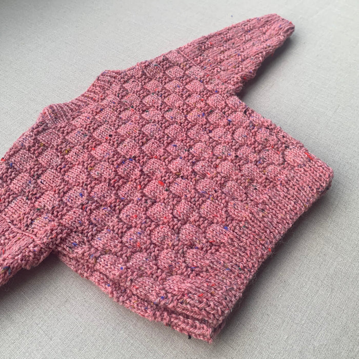 Knitted by Nana Luke Cardigan - Rustic Tweed Rose