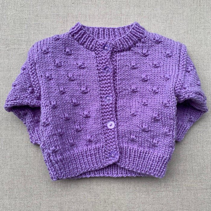 Knitted by Nana Lulu Cardigan Lavender