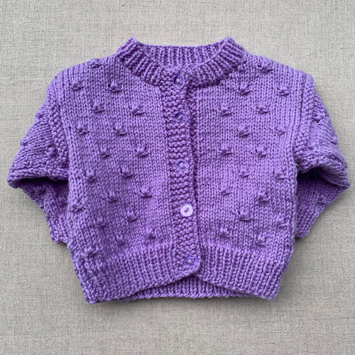Knitted by Nana Lulu Cardigan Lavender