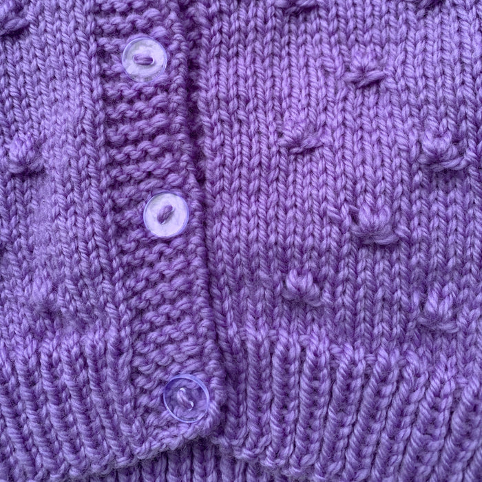 Knitted by Nana Lulu Cardigan Lavender