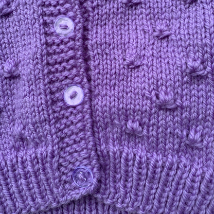 Knitted by Nana Lulu Cardigan Lavender