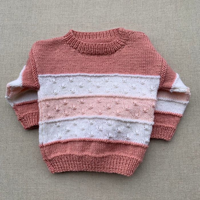 Knitted by Nana Mary Jumper - Multi Stripe Spice