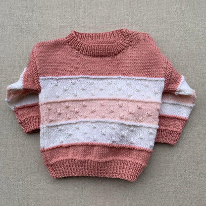 Knitted by Nana Mary Jumper - Multi Stripe Spice