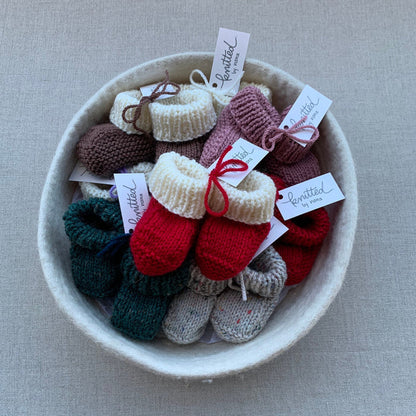 Knitted by Nana Savva Cuffed Booties - 2 Tone