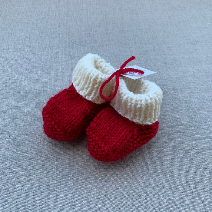Knitted by Nana Savva Cuffed Booties - 2 Tone