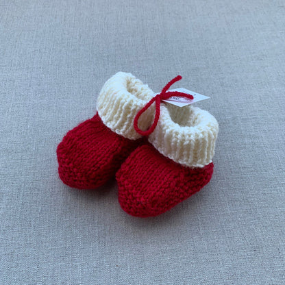 Knitted by Nana Savva Cuffed Booties - 2 Tone