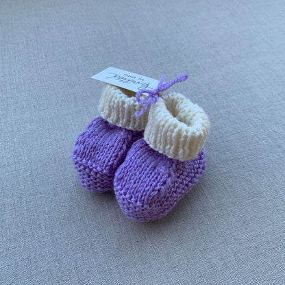 Knitted by Nana Savva Cuffed Booties - 2 Tone