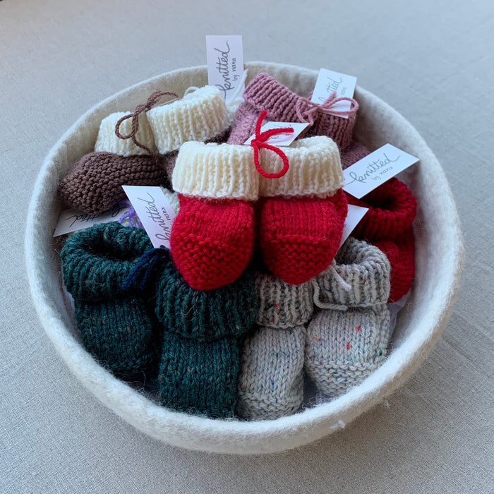 Knitted by Nana Savva Cuffed Booties - 2 Tone