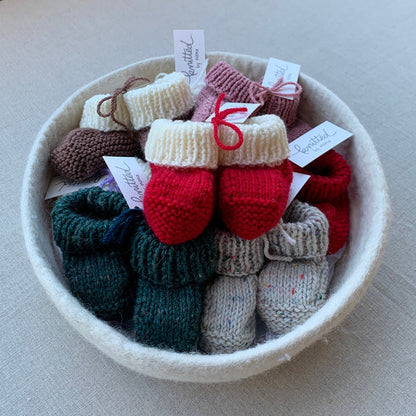 Knitted by Nana Savva Cuffed Booties - 2 Tone