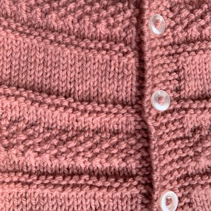 Knitted by Nana Steph Cardigan - Rose Petals