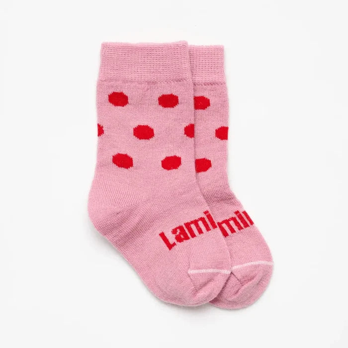 Lamington Baby Merino Crew Sock - Cherry