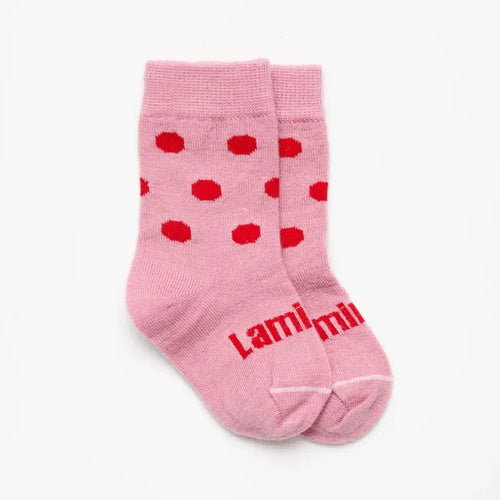 Lamington Baby Merino Crew Sock - Cherry