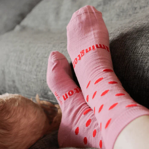 Lamington Child Merino Crew Sock - Cherry