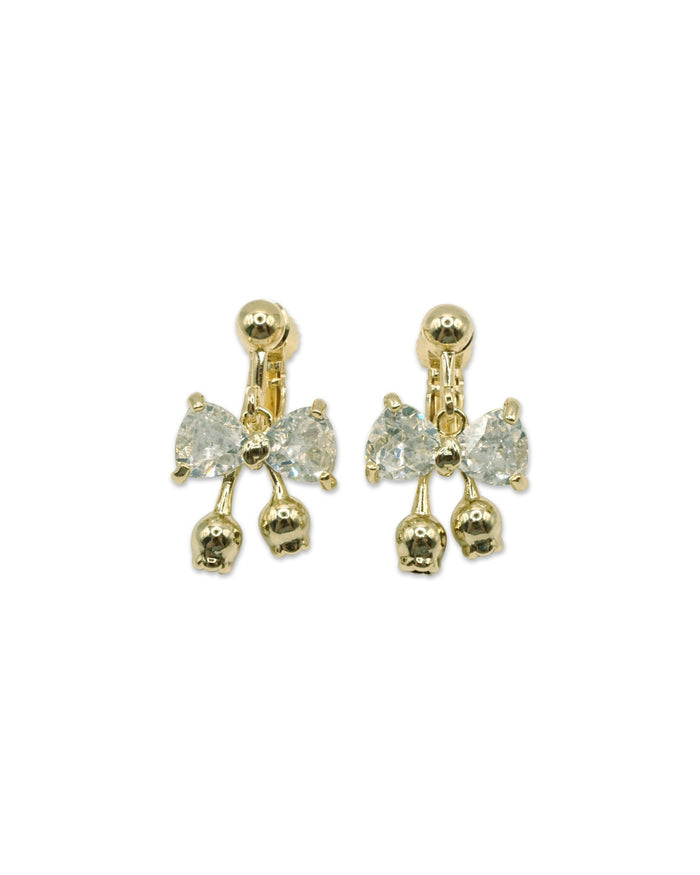 Milk X Soda Crystal Ribbon Earrings - Clear
