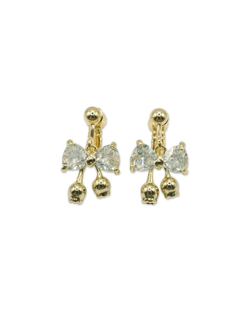 Milk X Soda Crystal Ribbon Earrings - Clear
