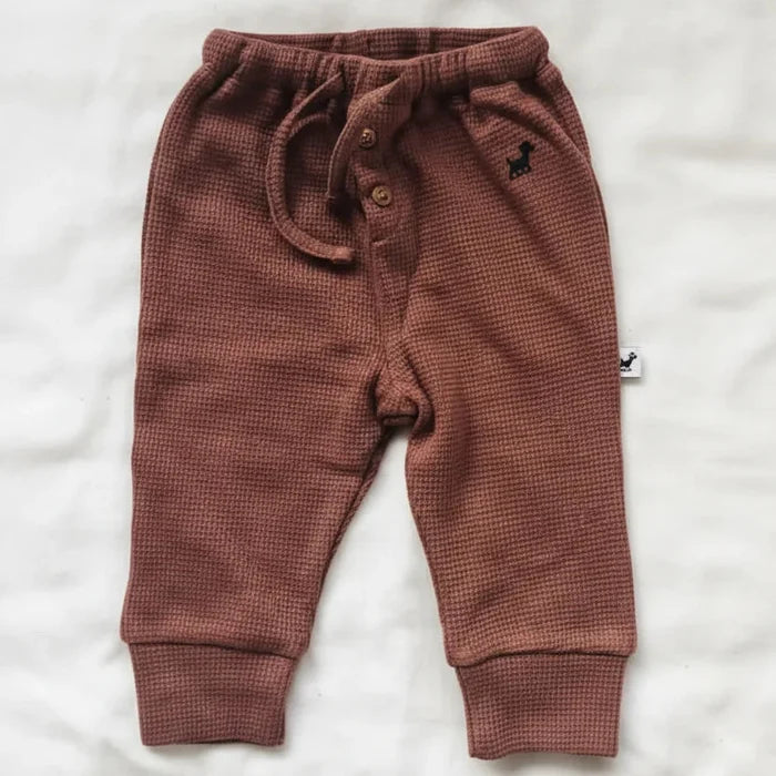 Murphy & Co. Adjustable Fit Waffle Pants - Rust
