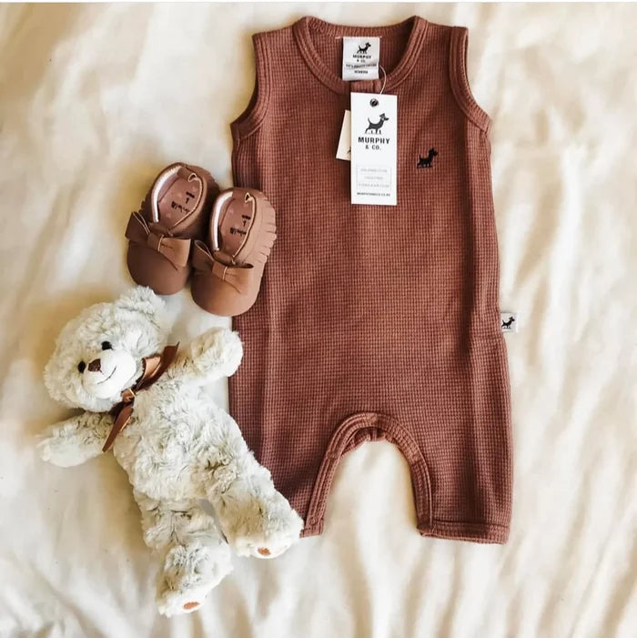 Murphy & Co. Little Luxe Babysuit – Rust