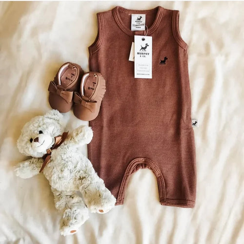 Murphy & Co. Little Luxe Babysuit – Rust