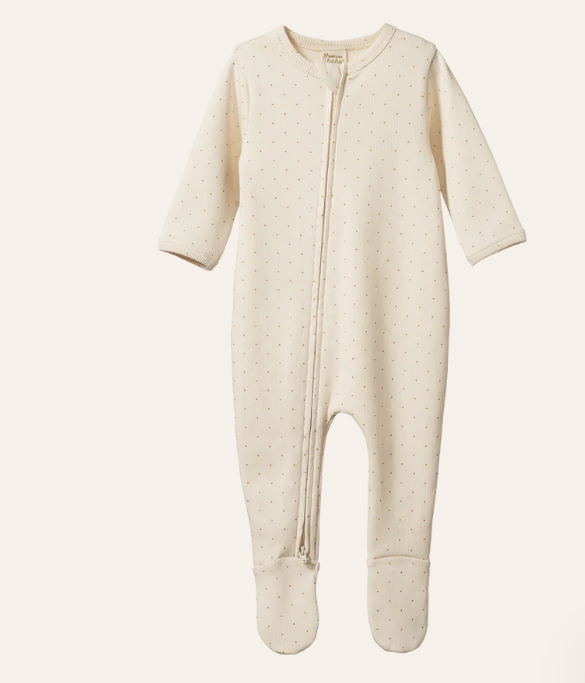 Nature Baby Caramel Spot Cotton Rib Essentials Set