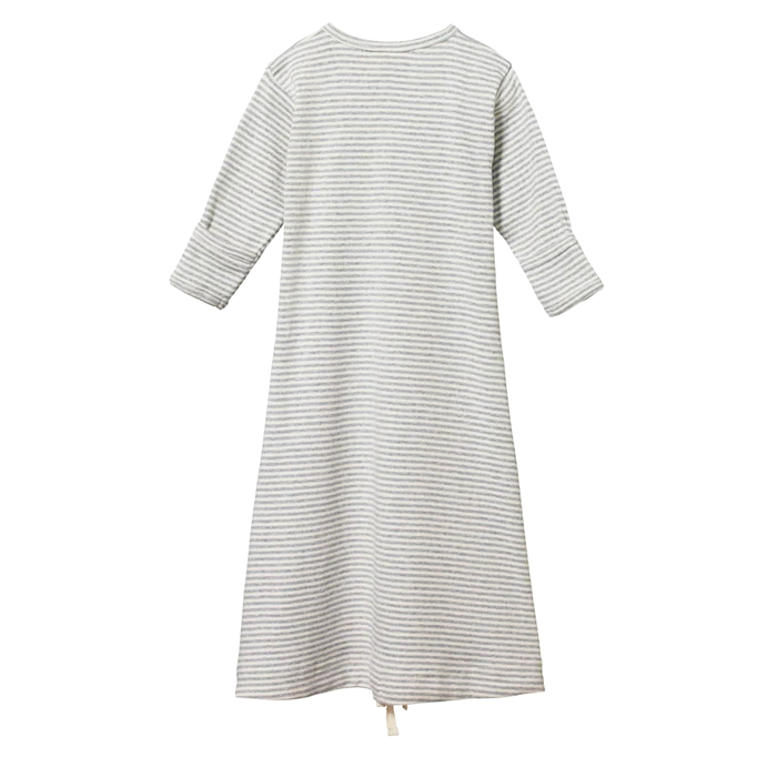 Nature Baby Cotton Sleeping Gown Grey Marle Stripe