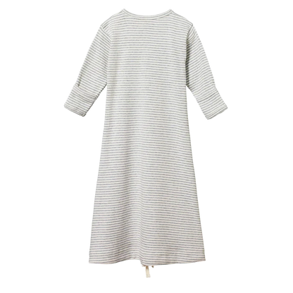Nature Baby Cotton Sleeping Gown Grey Marle Stripe