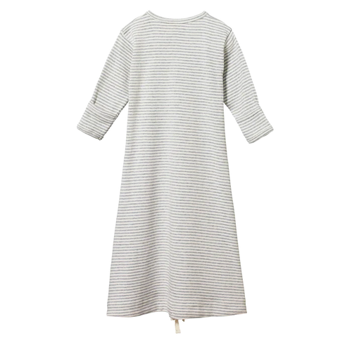 Nature Baby Cotton Sleeping Gown Grey Marle Stripe