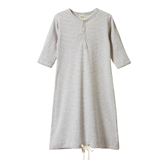 Nature Baby Cotton Sleeping Gown Grey Marle Stripe