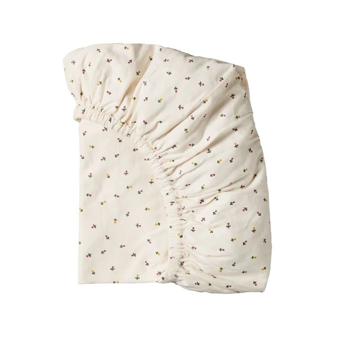 Nature Baby Jersey Fitted Sheet: Bassinet Aster Floral Print