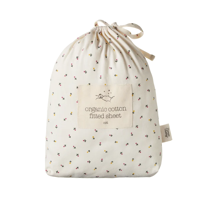 Nature Baby Jersey Fitted Sheet: Bassinet Aster Floral Print