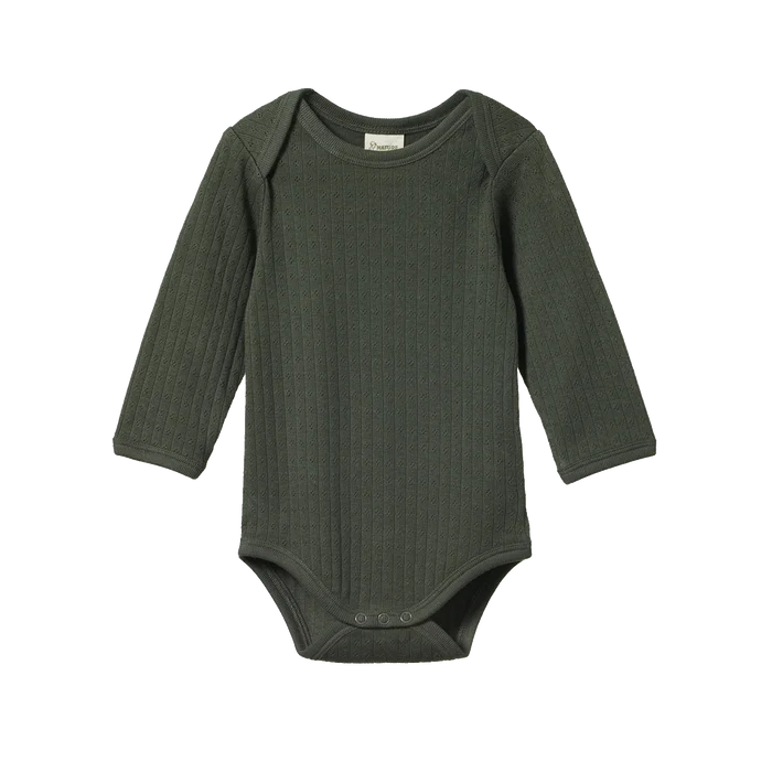 Nature Baby L/S Bodysuit Pointelle Thyme
