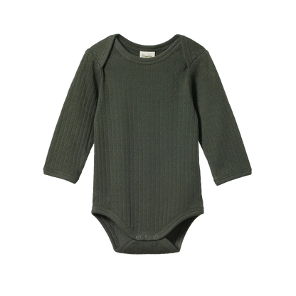 Nature Baby L/S Bodysuit Pointelle Thyme