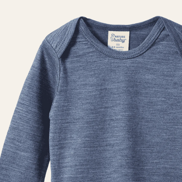 Nature Baby Mer Ess L/S Bodysuit Vintage Indigo Marl