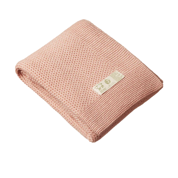 Nature Baby Merino Knit Blanket Rose Dust